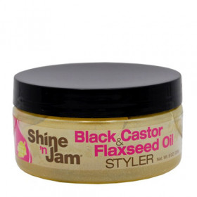 Ampro Shine N Jam Black Castor & Flaxseed Oil Styler Gel 8oz Ampro Shine N Jam Black Castor & Flaxseed Oil Styler Gel 8oz